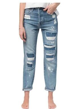 FRAME Le Original Button Fly Cropped Jean in Farris Sz 29